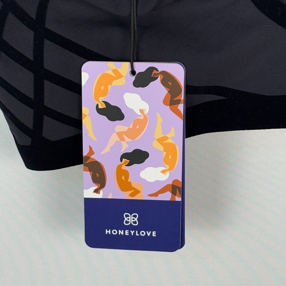 NWT HoneyLove Womens Silhouette Wireless Bonded Support Bra Sz L 38 B/C Black - Picture 9 of 12